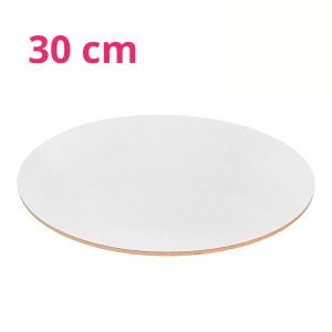 Podkład pod tort HDF 30 cm - biały