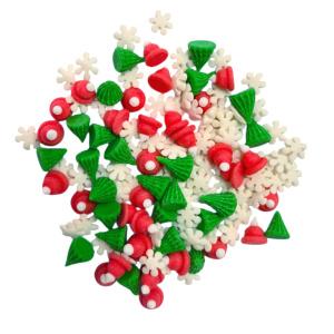 Posypka cukrowa MIX Ho-ho-ho (czapeczki, śnieżynki, choinki), 20 g
