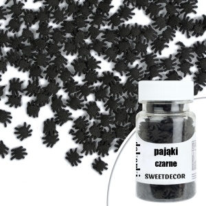Posypka CUKROWE DEKORKI - Pająki - Czarne - 30G