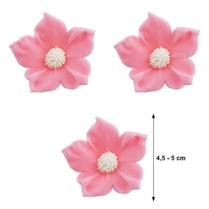 Kwiaty cukrowe CLEMATIS różowe, 3 szt.