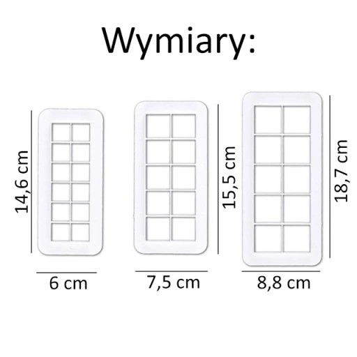 Formy geometryczne wyciskane kwadraty, 3 rozmiary - obrazek 2