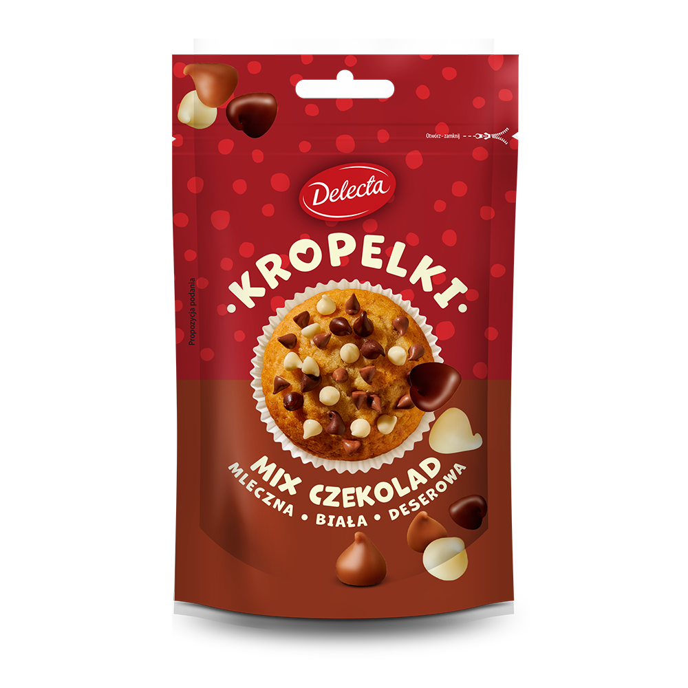 Kropelki mix czekolad 80 g, DELECTA