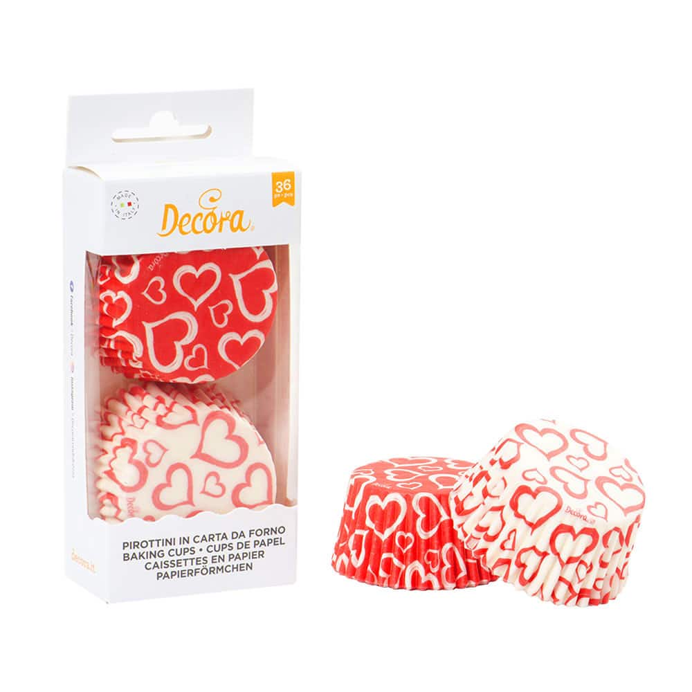 Papilotki papierowe Serca 50 X 32 mm, 36 szt - Decora - obrazek 2
