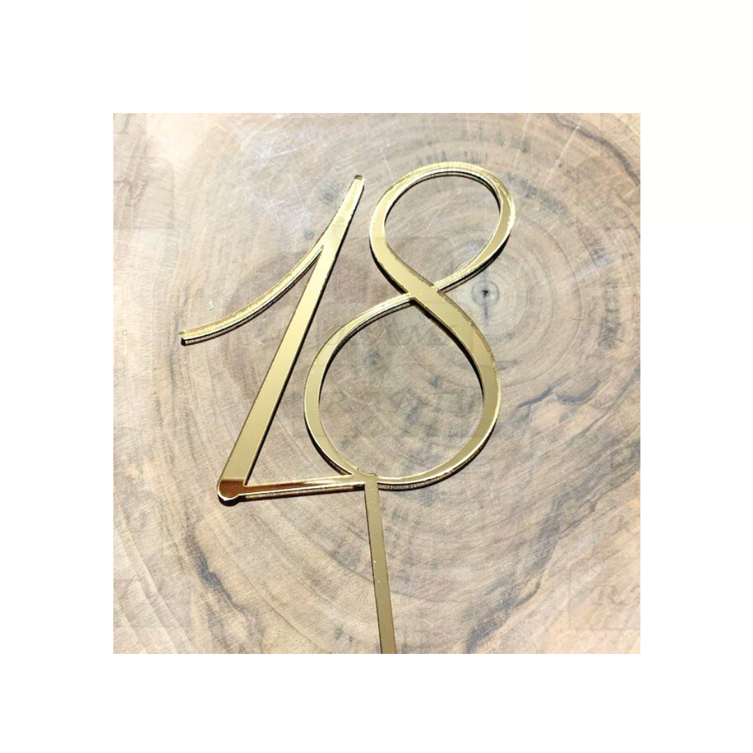 Topper "18" złota plexi