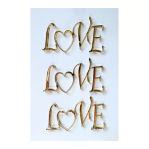 Toppery "Love" złota plexi, 3 szt.