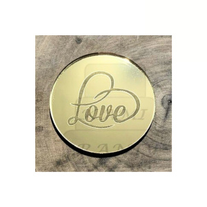 Żeton "Love" złota plexi