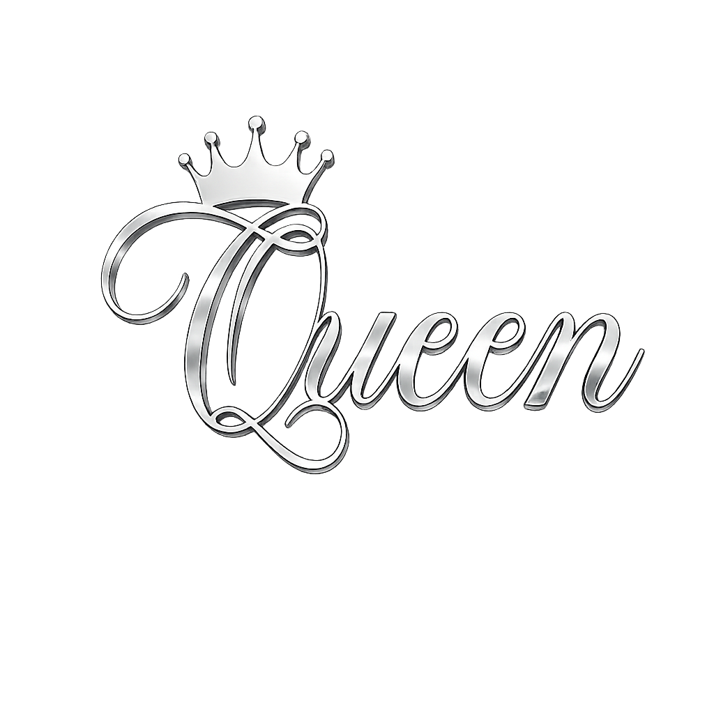 Topper na bok "Queen" srebrne lustro plexi