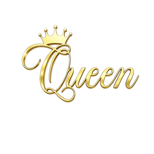 Topper na bok "Queen" złote lustro plexi