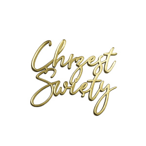 Topper na bok "Chrzest Święty" złote lustro plexi