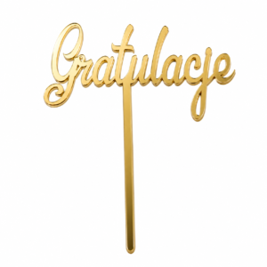 Topper "Gratulacje" złota plexi