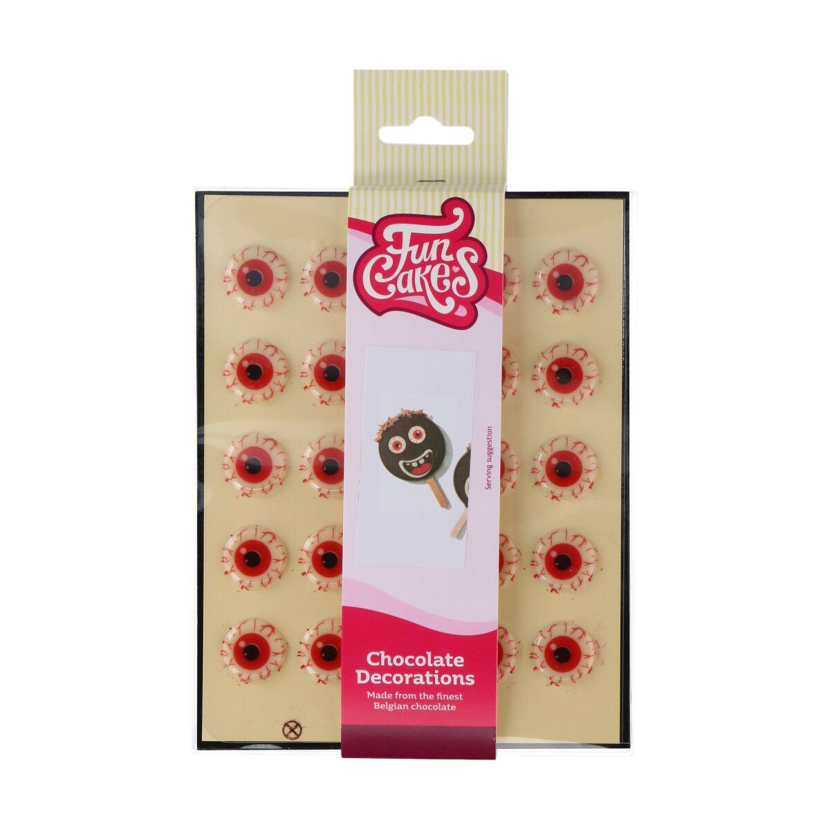 Dekoracja czekoladowa Halloween Krwawe oczy Zestaw/25, FunCakes - obrazek 2
