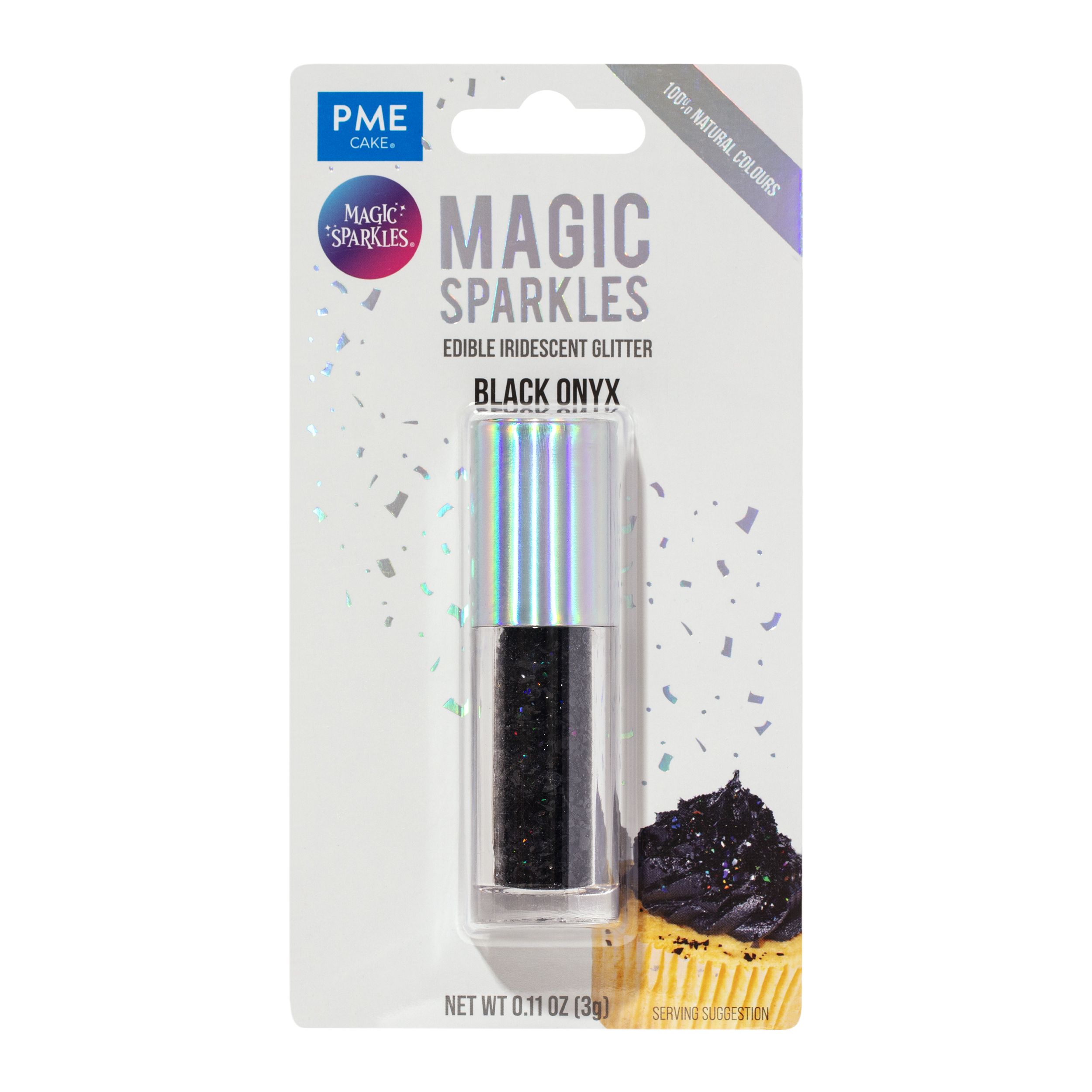 Opalizujący brokat spożywczy Magic Sparkles Black, 3g - obrazek 2