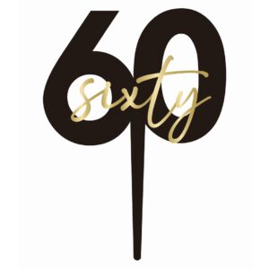 Topper na tort 60 urodziny „sixty”