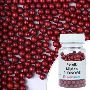 Posypka perełki miękkie rubinowe 30 g