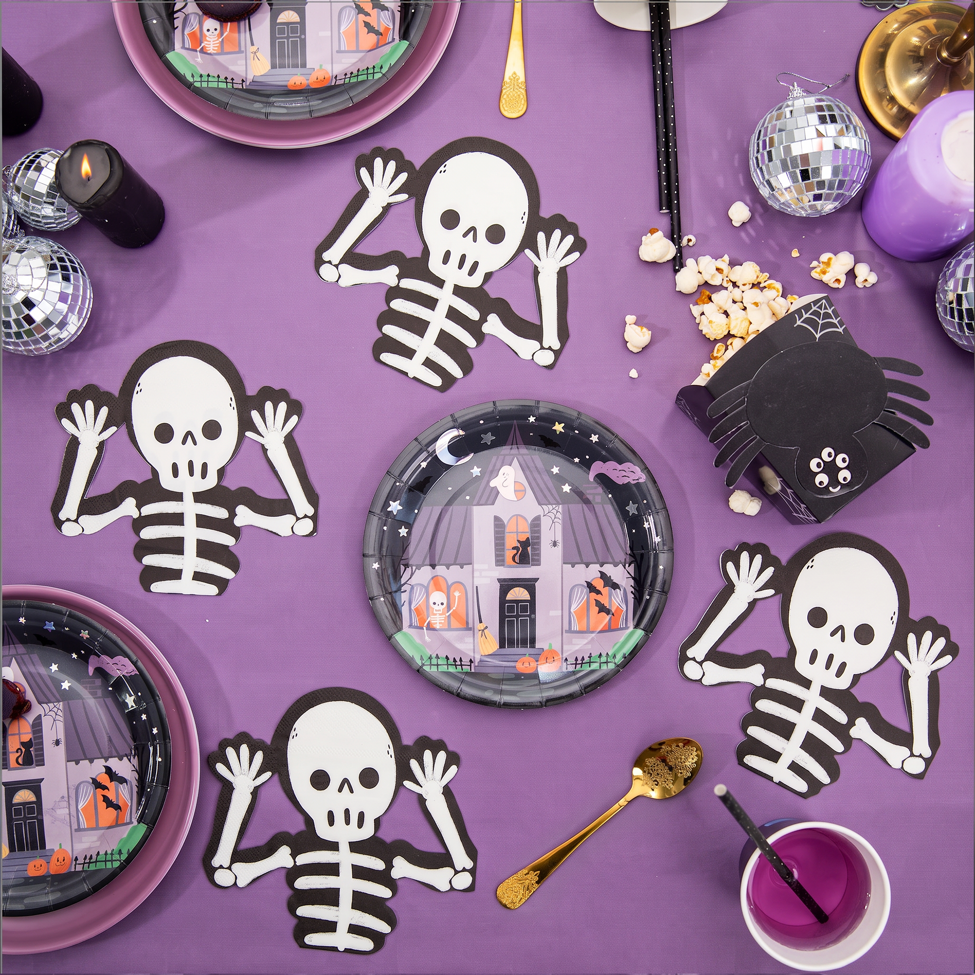 Serwetki Szkielet Halloween Spooky Friends 12szt. - obrazek 2